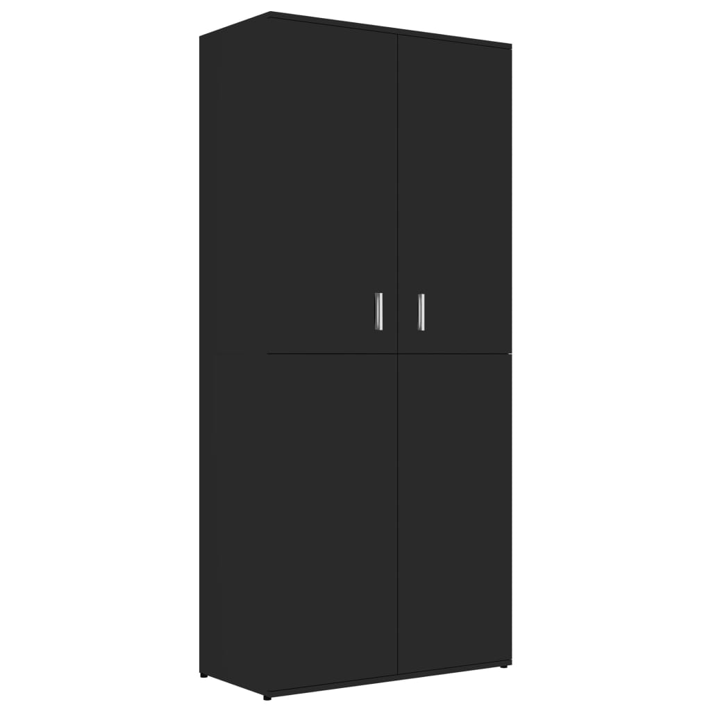 Shoe Cabinet High Gloss Black 80x39x178 cm Chipboard