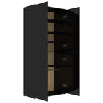 Shoe Cabinet High Gloss Black 80x39x178 cm Chipboard