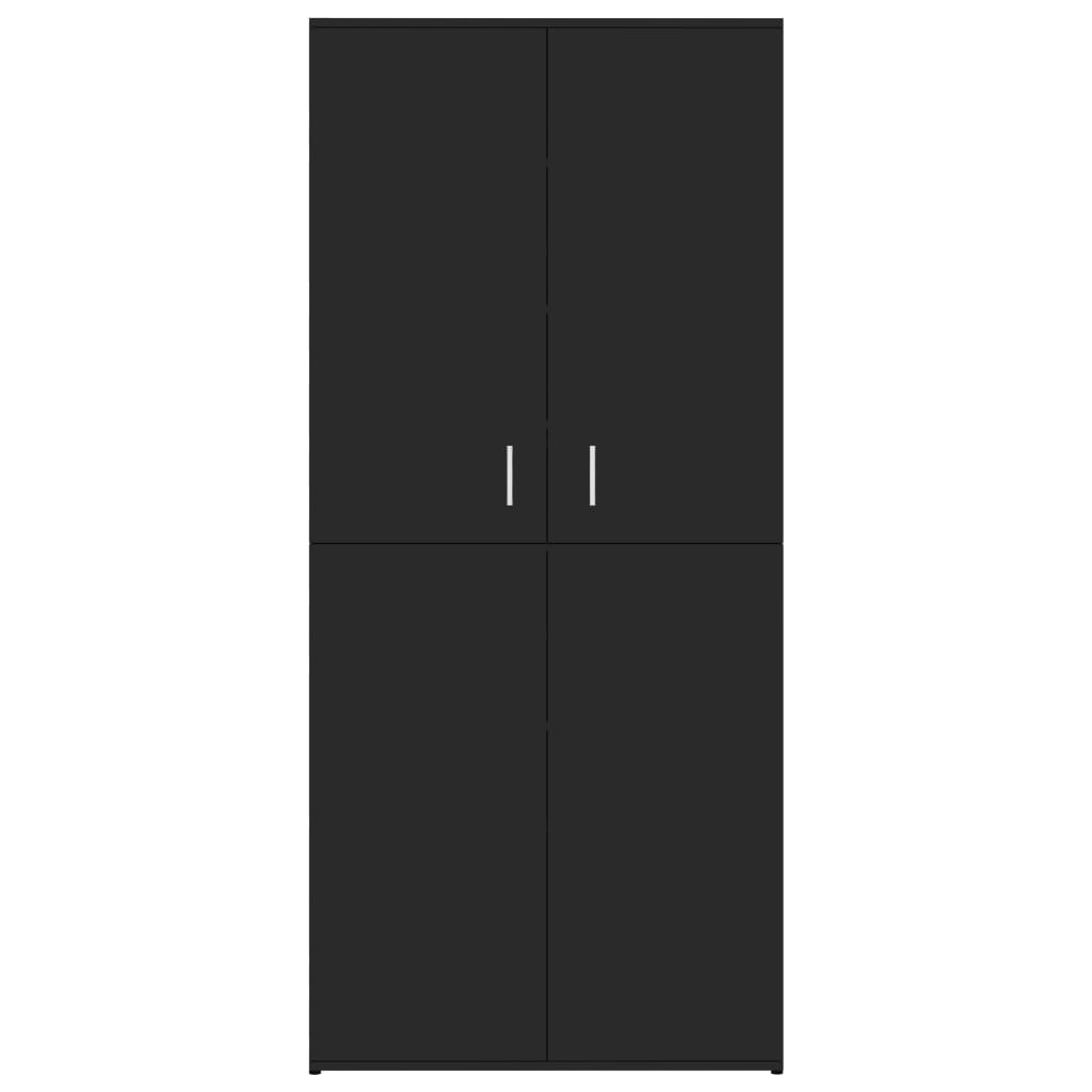 Shoe Cabinet High Gloss Black 80x39x178 cm Chipboard