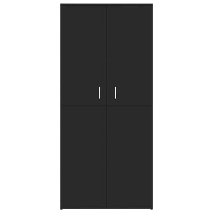 Shoe Cabinet High Gloss Black 80x39x178 cm Chipboard