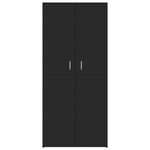 Shoe Cabinet High Gloss Black 80x39x178 cm Chipboard