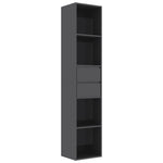 Book Cabinet High Gloss Grey 36x30x171 cm Chipboard