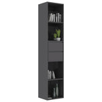 Book Cabinet High Gloss Grey 36x30x171 cm Chipboard