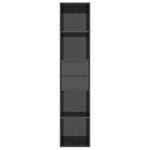 Book Cabinet High Gloss Grey 36x30x171 cm Chipboard