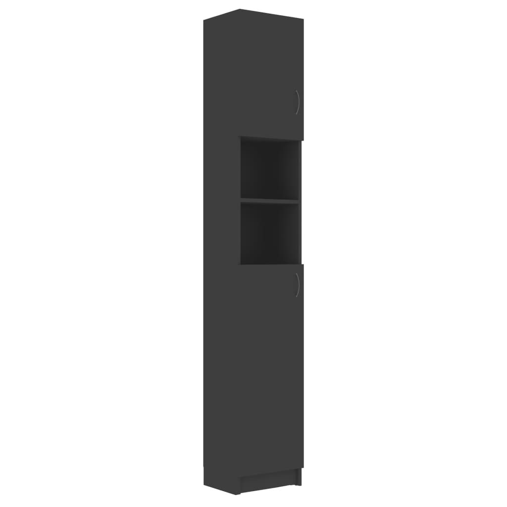 Bathroom Cabinet Grey 32x25.5x190 cm Chipboard