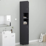 Bathroom Cabinet Grey 32x25.5x190 cm Chipboard