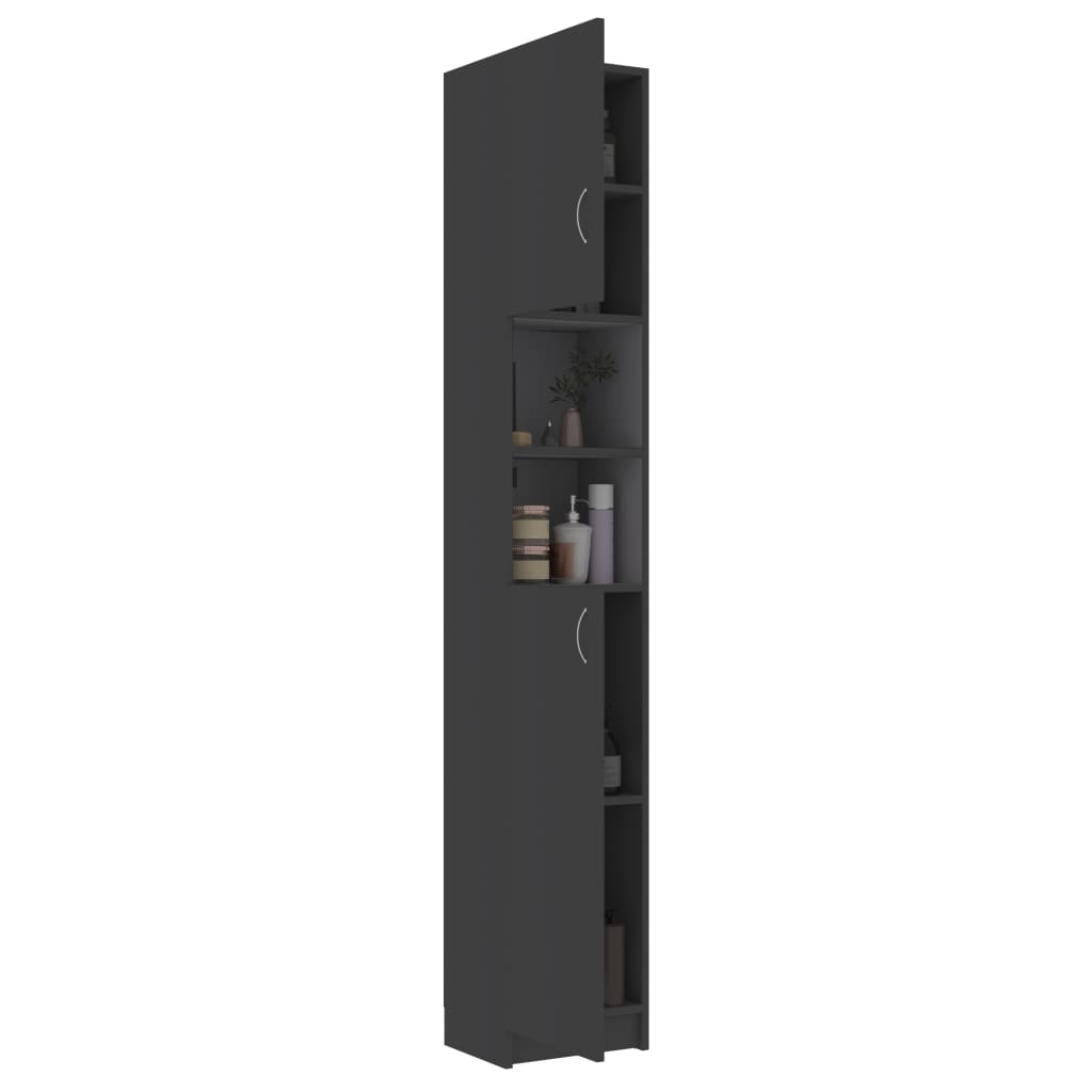 Bathroom Cabinet Grey 32x25.5x190 cm Chipboard