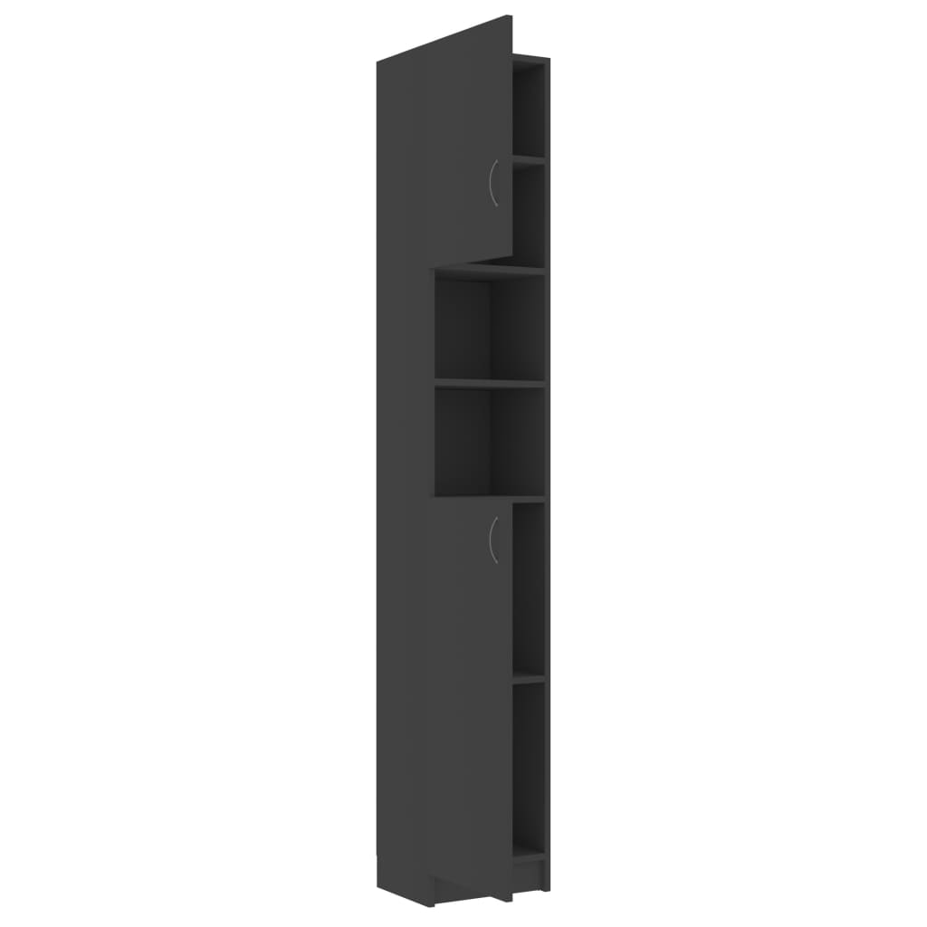 Bathroom Cabinet Grey 32x25.5x190 cm Chipboard