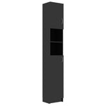 Bathroom Cabinet High Gloss Black 32x25.5x190 cm Chipboard