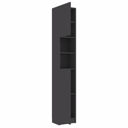 Bathroom Cabinet High Gloss Grey 32x25.5x190 cm Chipboard