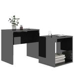 Coffee Table Set High Gloss Black 48x30x45 cm Chipboard