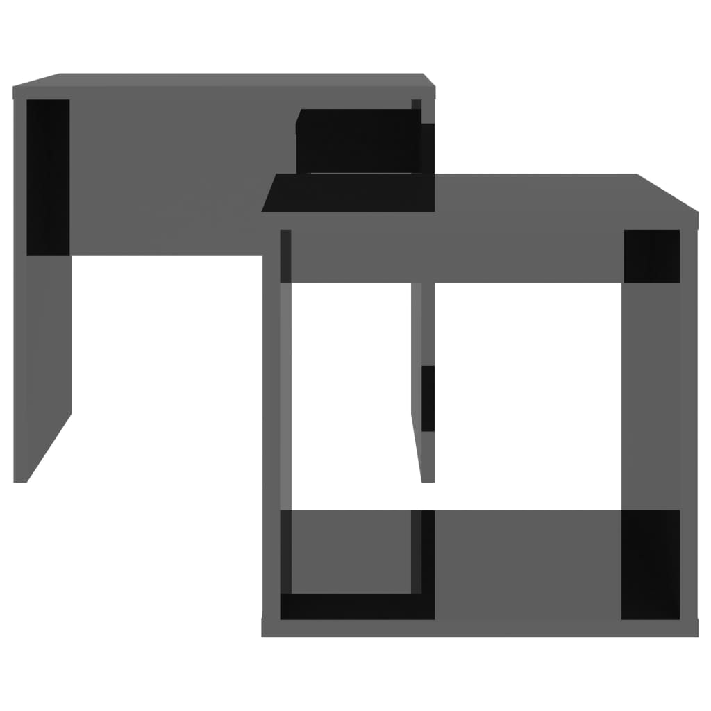 Coffee Table Set High Gloss Black 48x30x45 cm Chipboard