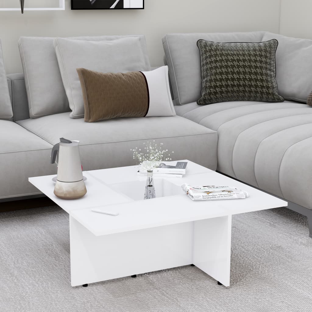 Coffee Table White 79.5x79.5x30 cm Chipboard