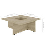 Coffee Table Sonoma Oak 79.5x79.5x30 cm Chipboard
