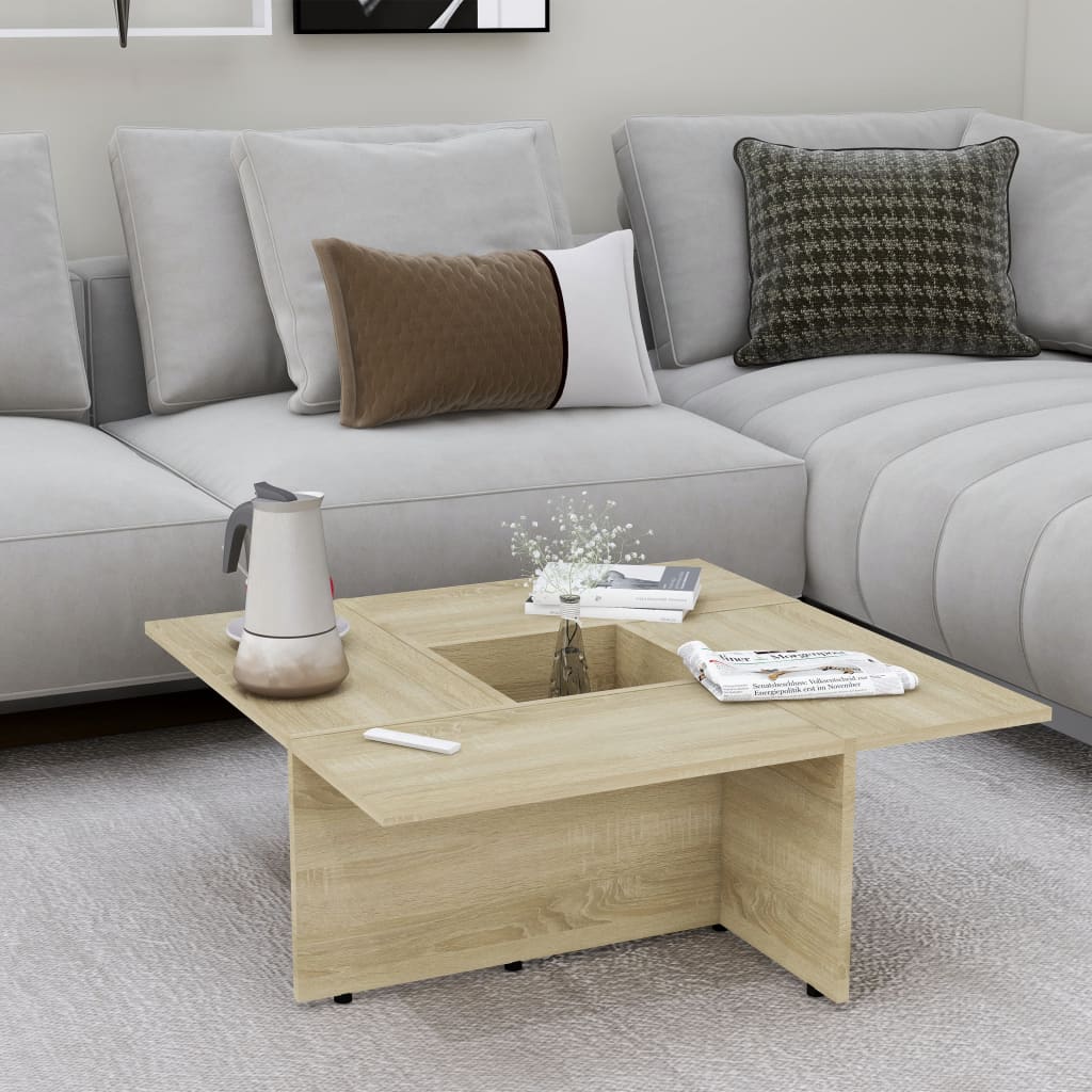 Coffee Table Sonoma Oak 79.5x79.5x30 cm Chipboard