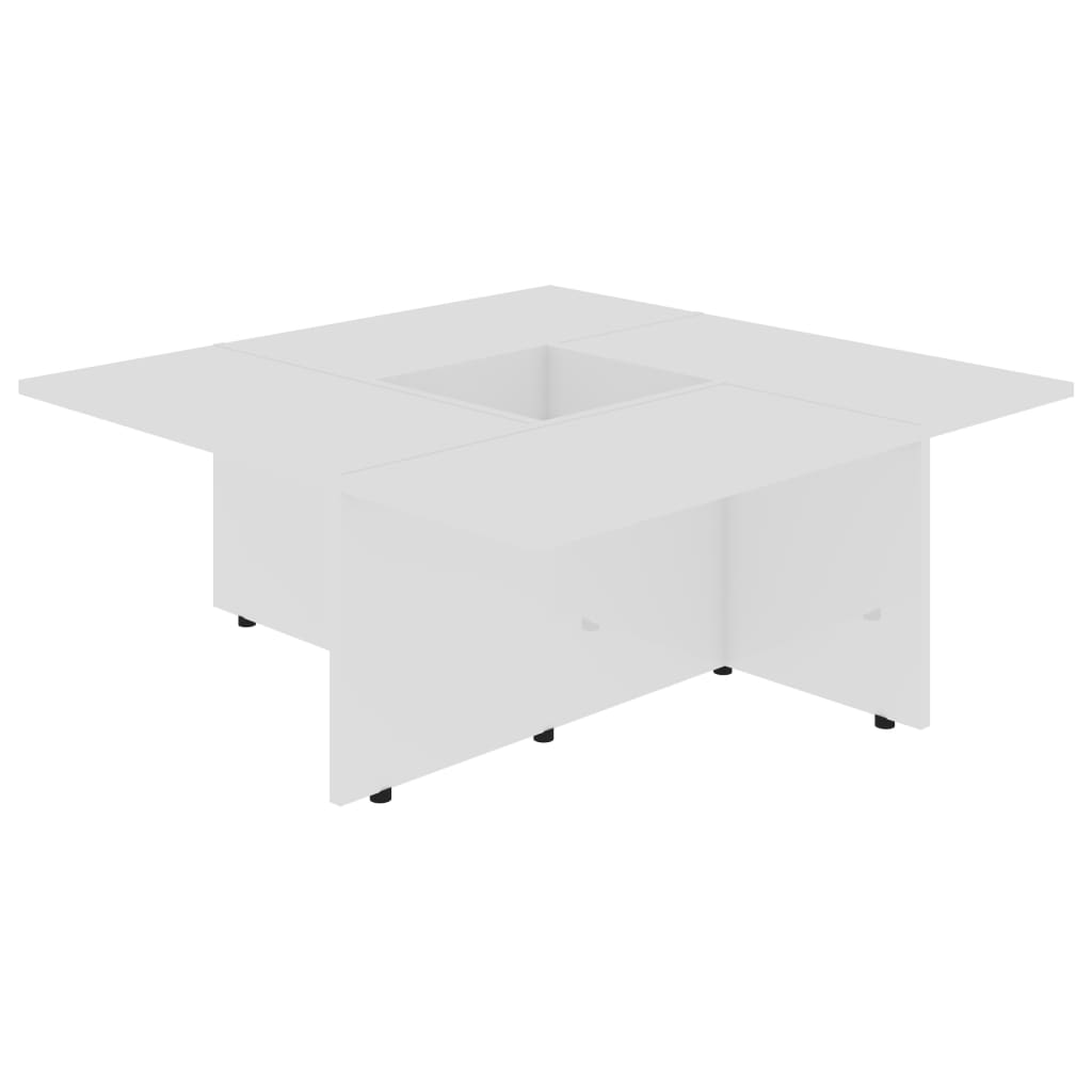 Coffee Table High Gloss White 79.5x79.5x30 cm Chipboard