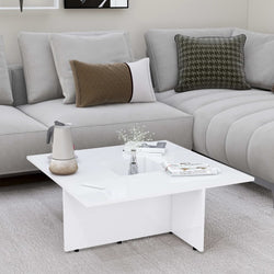 Coffee Table High Gloss White 79.5x79.5x30 cm Chipboard