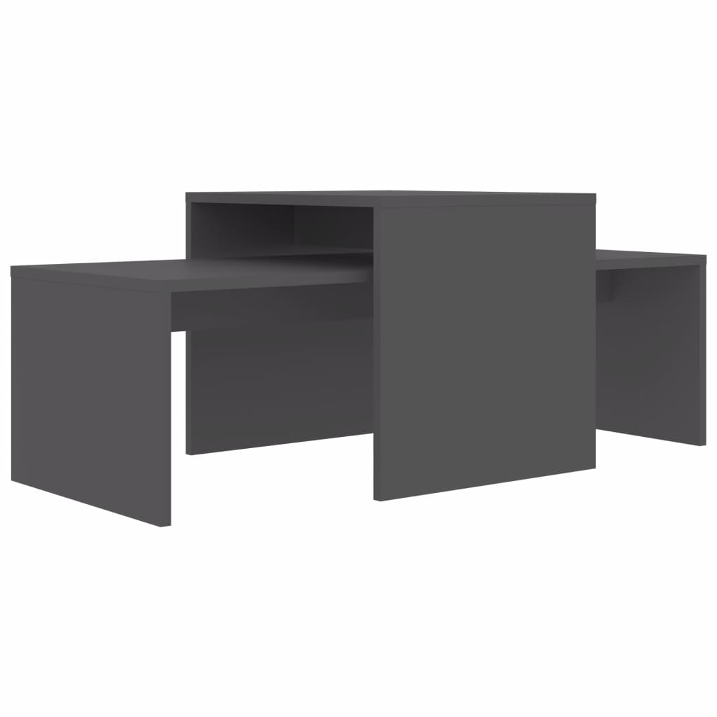 Coffee Table Set Grey 100x48x40 cm Chipboard