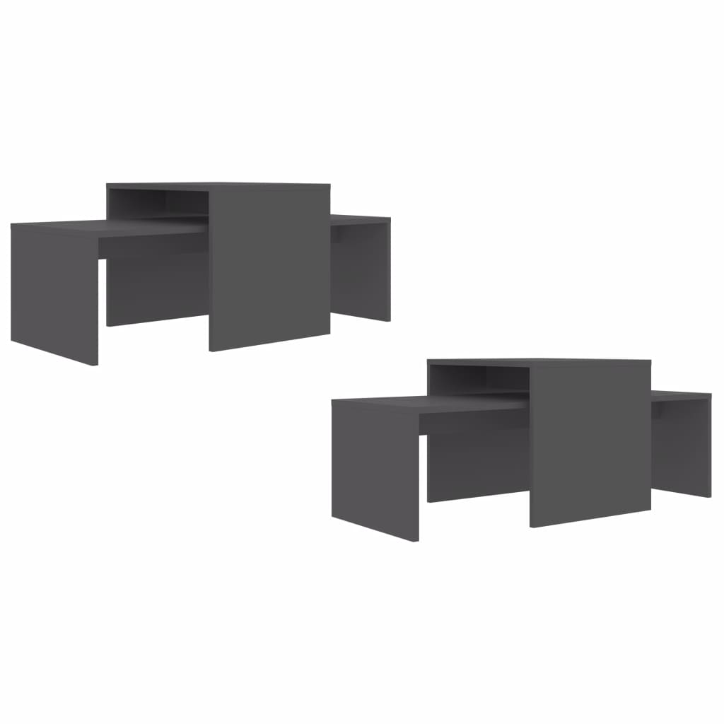 Coffee Table Set Grey 100x48x40 cm Chipboard