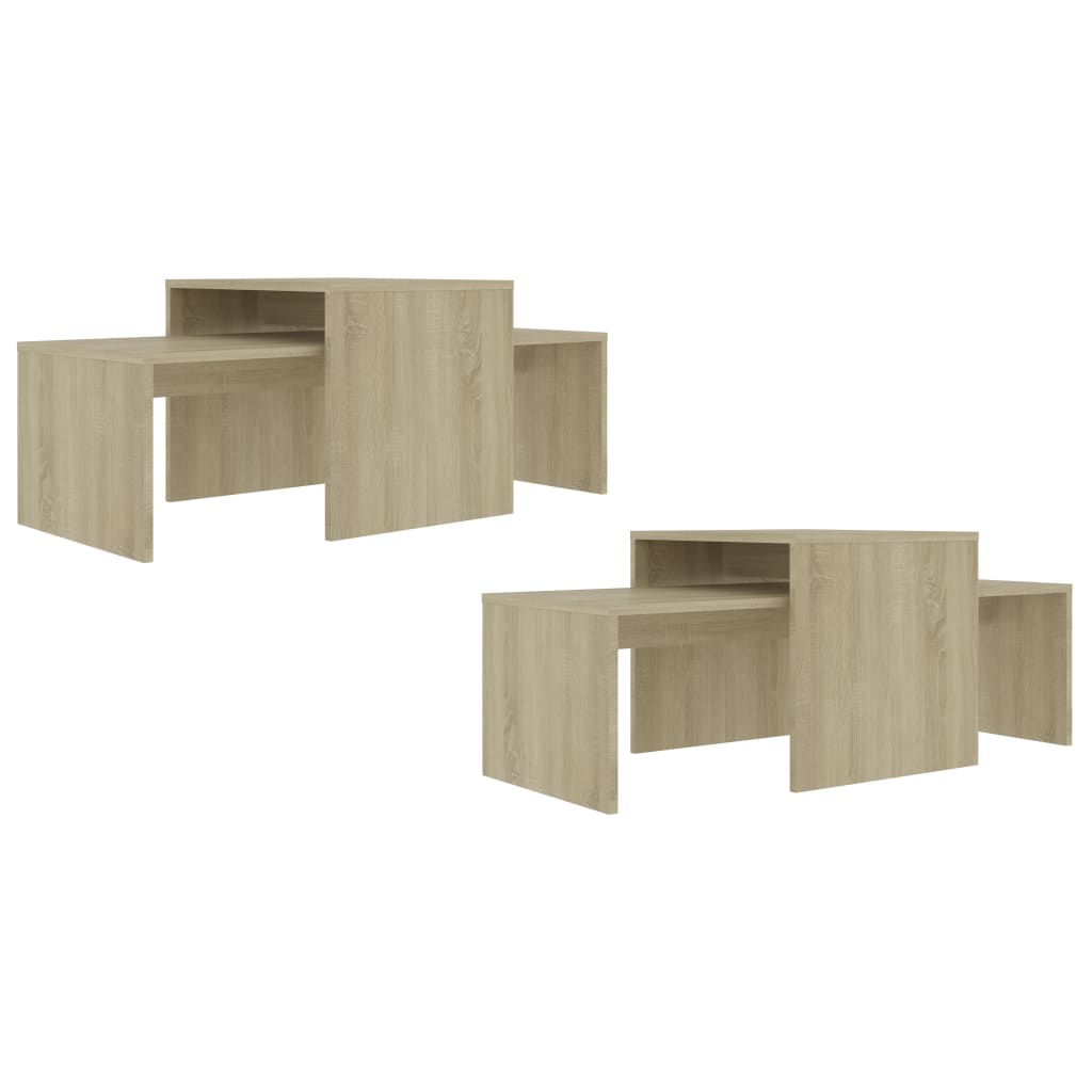 Coffee Table Set Sonoma Oak 100x48x40 cm Chipboard