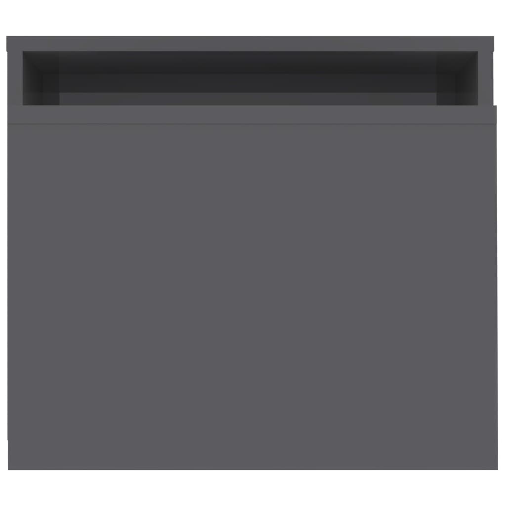 Coffee Table Set High Gloss Grey 100x48x40 cm Chipboard