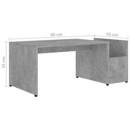 Coffee Table Concrete Grey 90x45x35 cm Chipboard