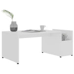 Coffee Table High Gloss White 90x45x35 cm Chipboard