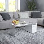 Coffee Table High Gloss White 90x45x35 cm Chipboard