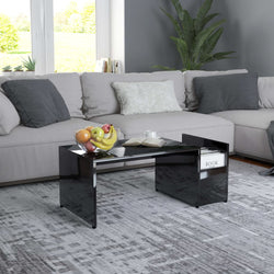 Coffee Table High Gloss Black 90x45x35 cm Chipboard