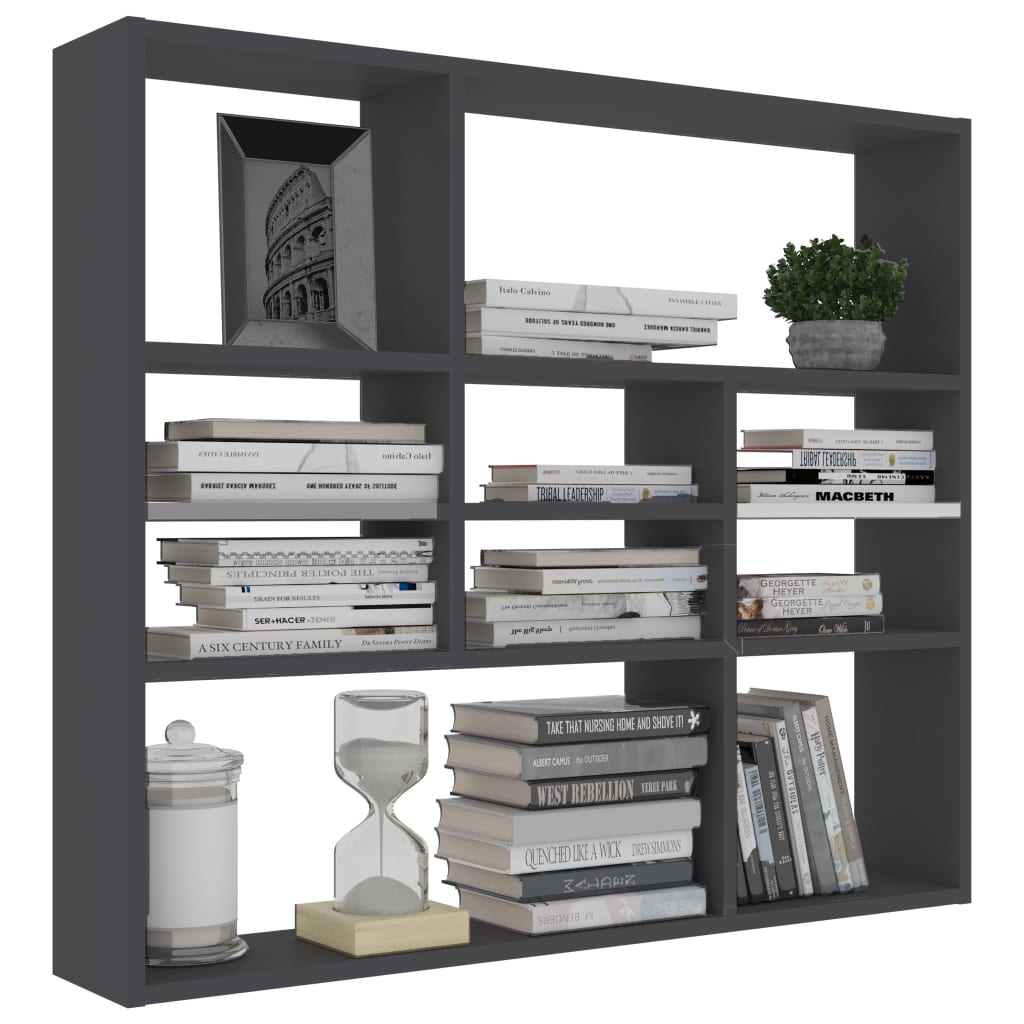 Wall Shelf Grey 90x16x78 cm Chipboard