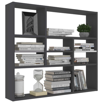 Wall Shelf Grey 90x16x78 cm Chipboard