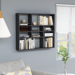 Wall Shelf Grey 90x16x78 cm Chipboard