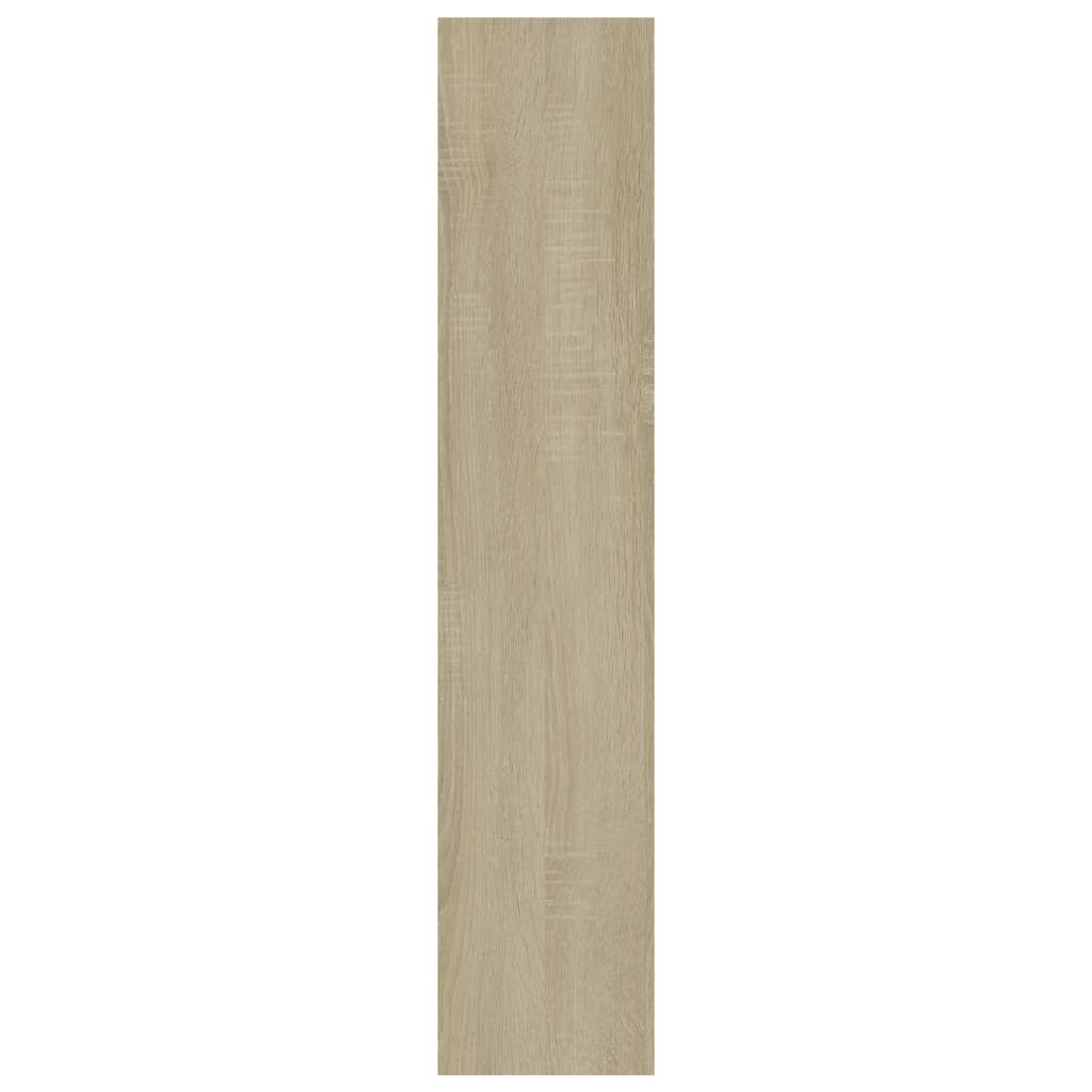 Wall Shelf White and Sonoma Oak 90x16x78 cm Chipboard