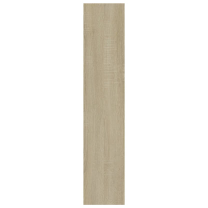 Wall Shelf White and Sonoma Oak 90x16x78 cm Chipboard