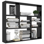 Wall Shelf High Gloss Black 90x16x78 cm Chipboard