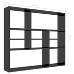 Wall Shelf High Gloss Black 90x16x78 cm Chipboard