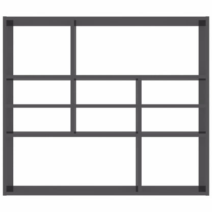 Wall Shelf High Gloss Grey 90x16x78 cm Chipboard