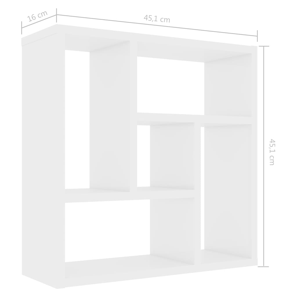Wall Shelf High Gloss White 45.1x16x45.1 cm Chipboard