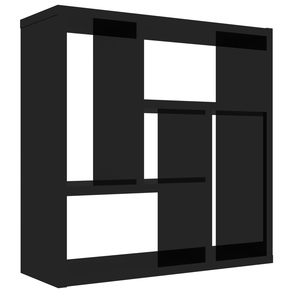 Wall Shelf High Gloss Black 45.1x16x45.1 cm Chipboard