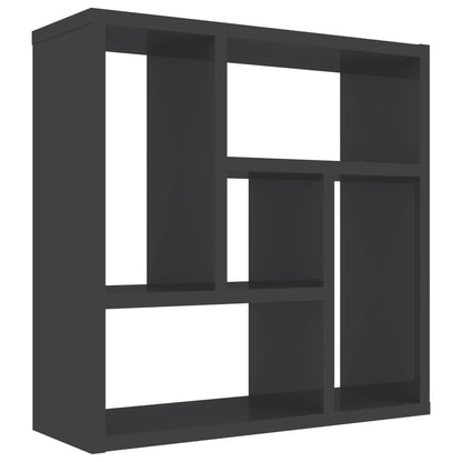Wall Shelf High Gloss Grey 45.1x16x45.1 cm Chipboard