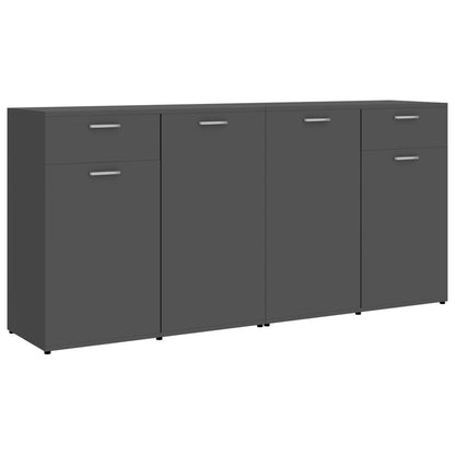 Sideboard High Gloss Grey 160x36x75 cm Chipboard