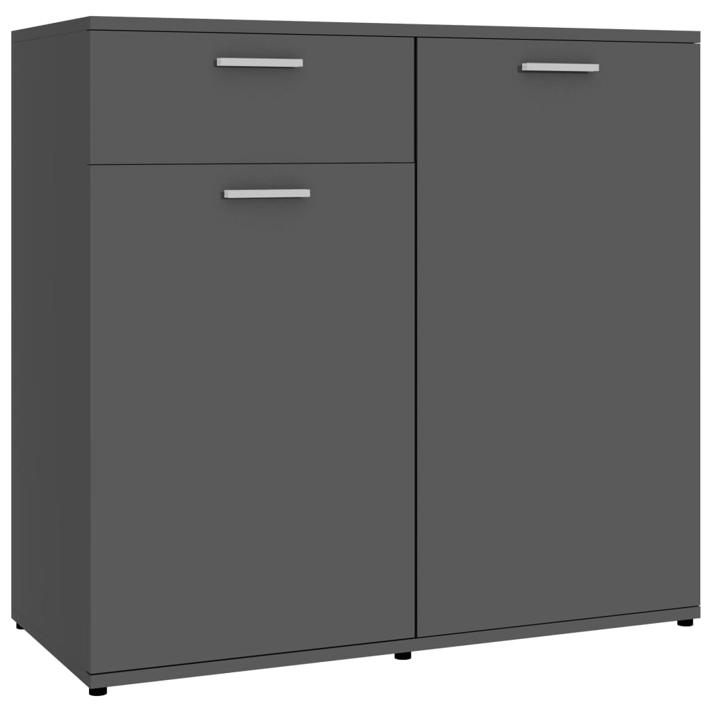 Sideboard High Gloss Grey 160x36x75 cm Chipboard