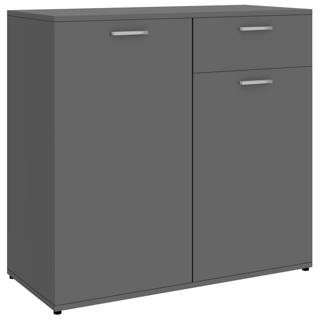 Sideboard High Gloss Grey 160x36x75 cm Chipboard