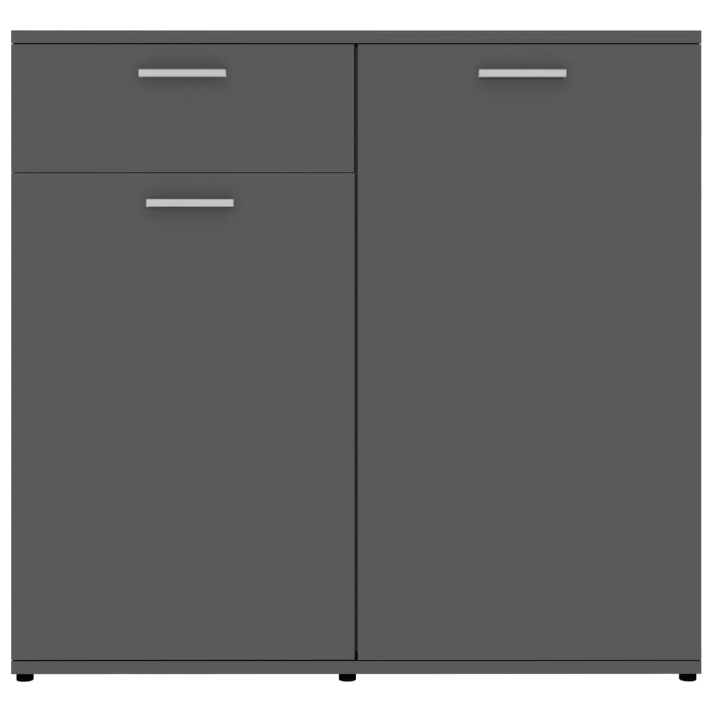 Sideboard High Gloss Grey 160x36x75 cm Chipboard