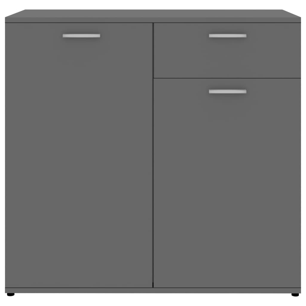 Sideboard High Gloss Grey 160x36x75 cm Chipboard