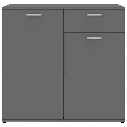 Sideboard High Gloss Grey 160x36x75 cm Chipboard