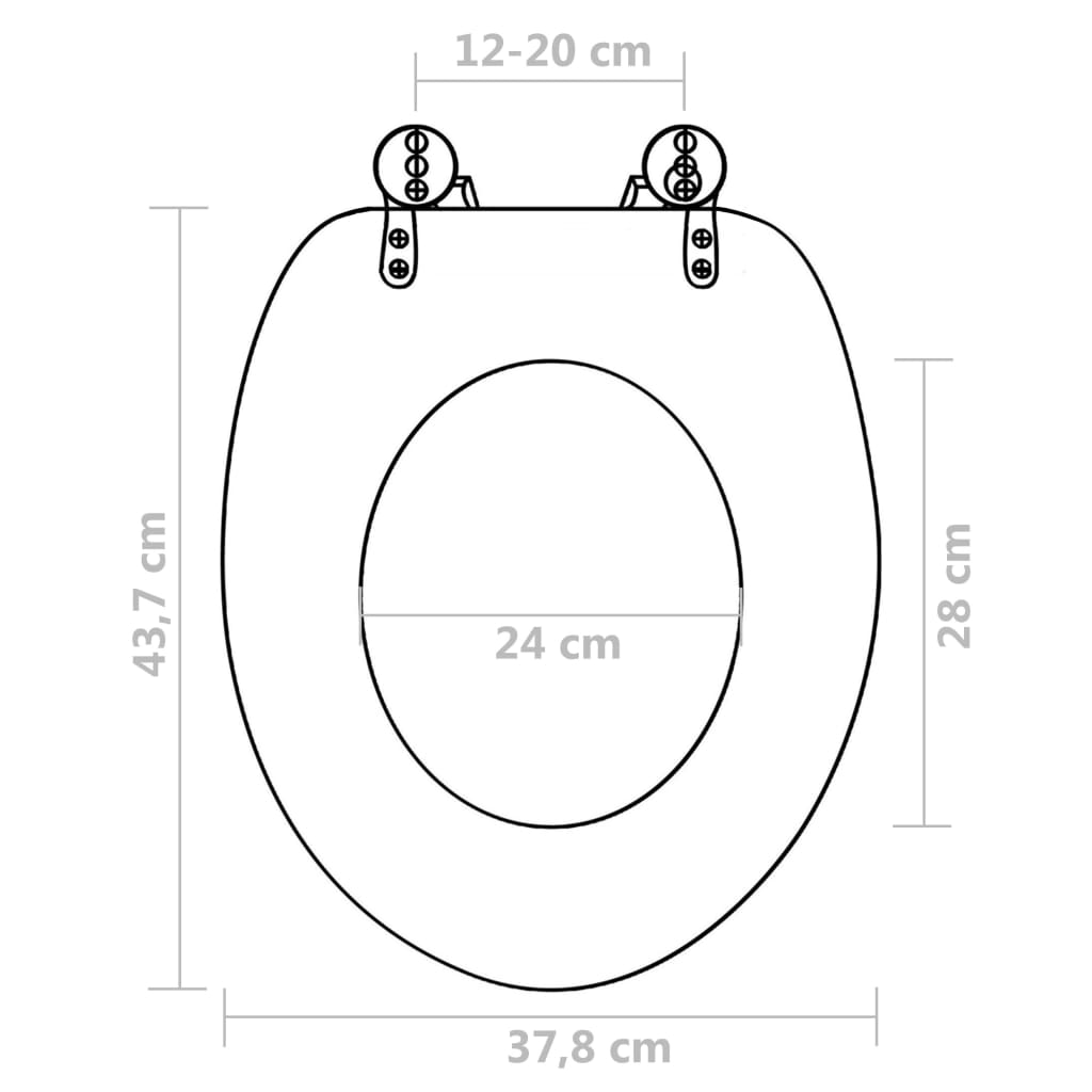 WC Toilet Seat with Soft Close Lid MDF Deep Sea Design
