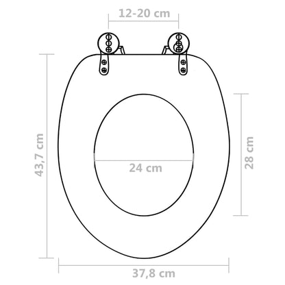 WC Toilet Seat with Soft Close Lid MDF Deep Sea Design