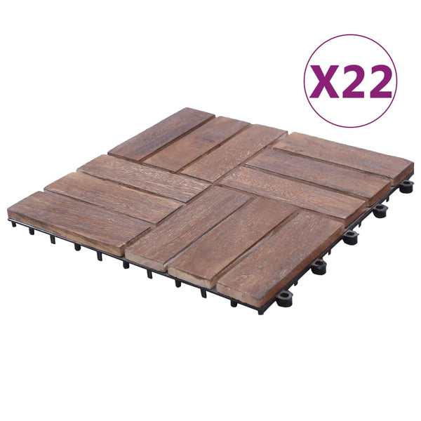  Decking Tiles 22 pcs 30x30 cm Solid Reclaimed Wood