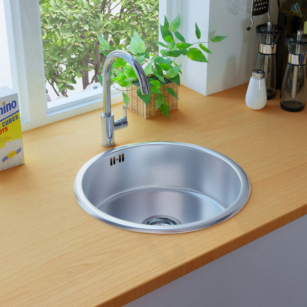  Kitchen Sink with Overflow Hole Stainless Steel